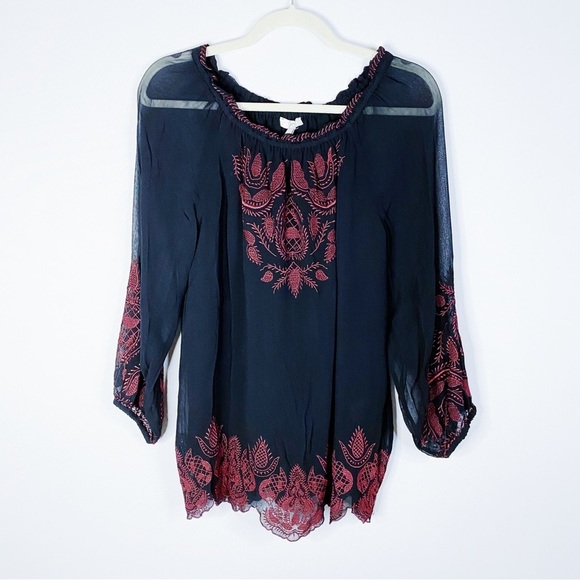 Joie - Embroidered Long Sleeve Blouse - Picture 1 of 4